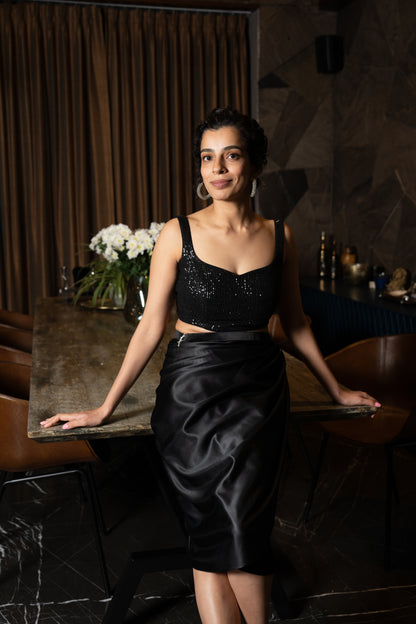 MIDNIGHT WRAP SKIRT