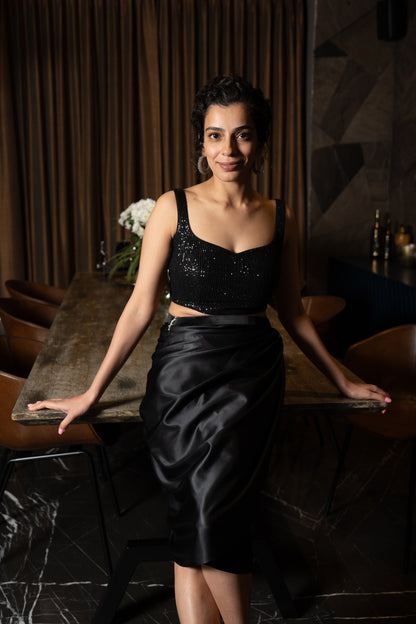 MIDNIGHT WRAP SKIRT