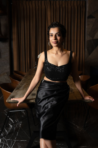 MIDNIGHT WRAP SKIRT