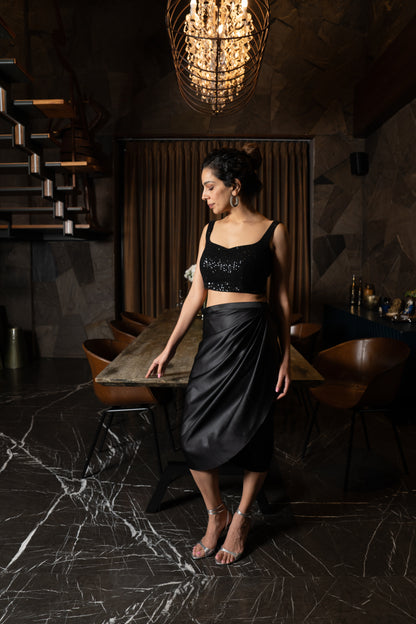MIDNIGHT WRAP SKIRT